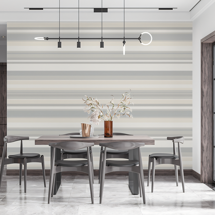 Striped Wallpaper in Dining Room