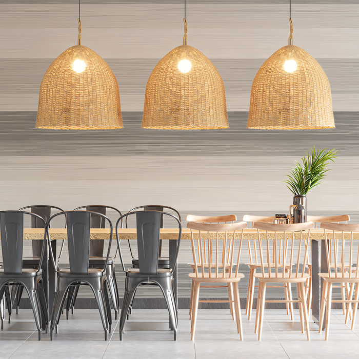Striped Wallpaper in Dining Room