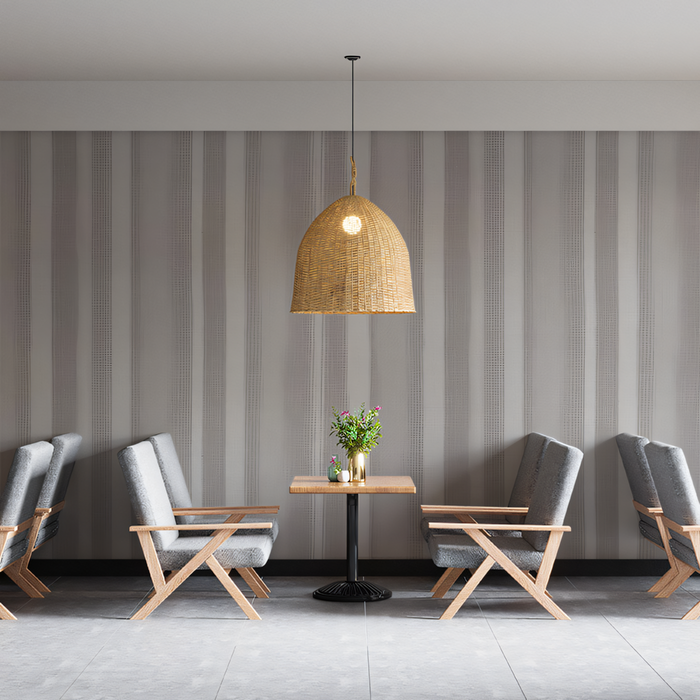 Striped Woven Wallpaper in Conference Room