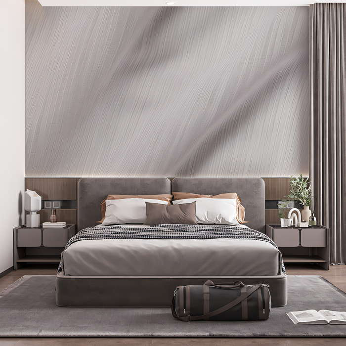 Textured Wave - Patterned Wallpaper in Bedroom