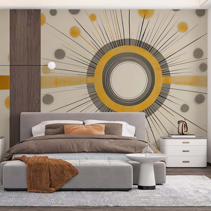 Sunburst - Patterned Wallpaper in Living Room