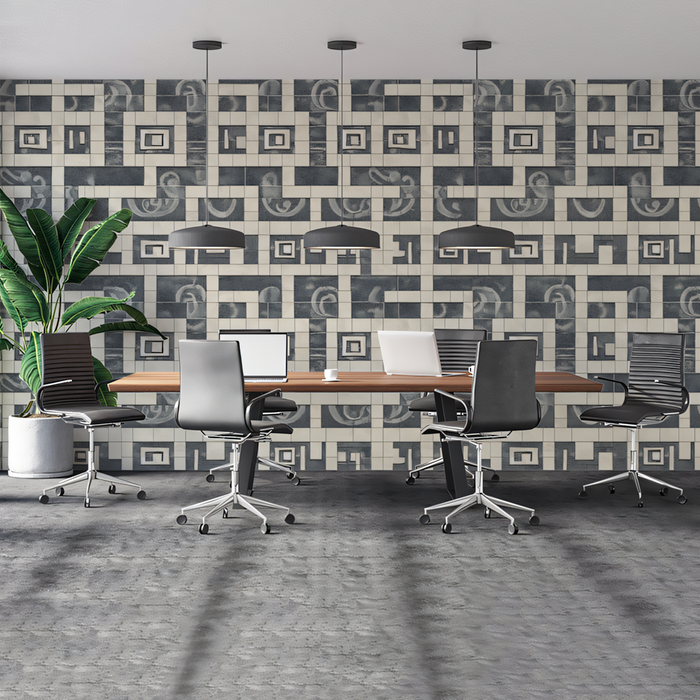 Geometric - Tiled Wallpaper in Office