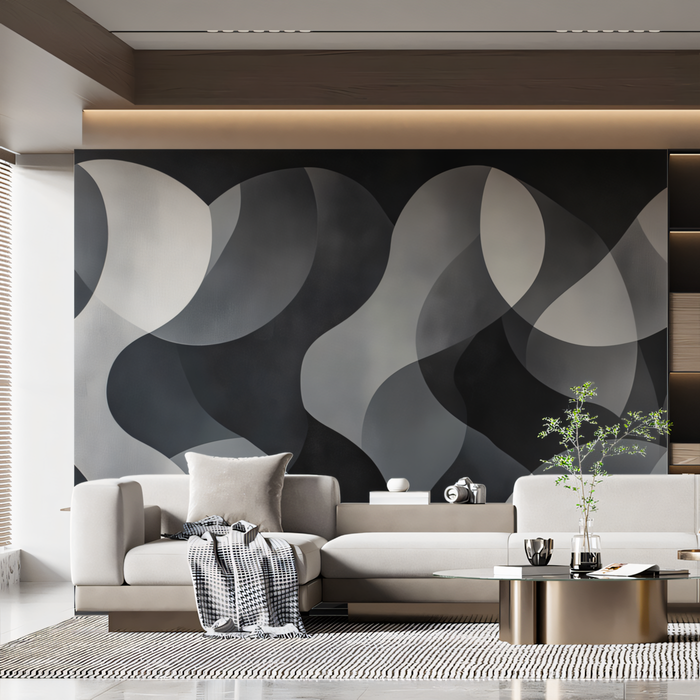 Wave - Patterned Wallpaper in Living Room