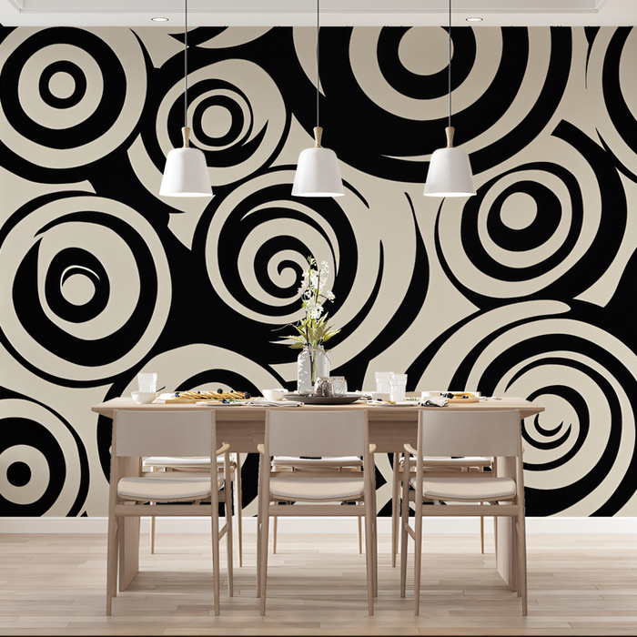 Circular - Patterned Wallpaper in Dining Room