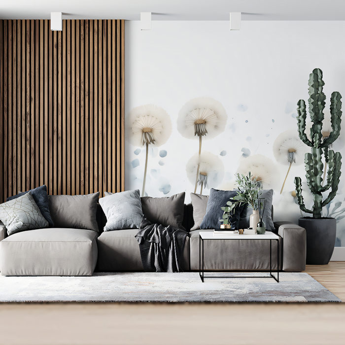Dandelion - Themed Wallpaper in Living Room