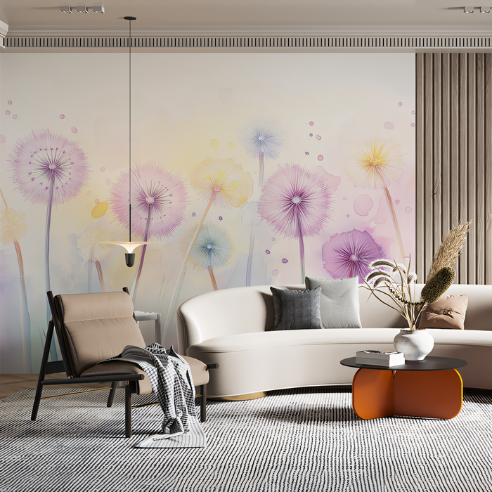 Dreamy Dandelion Wallpaper in Living Room