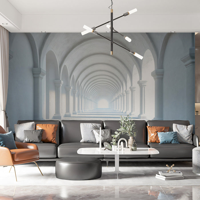 Abstract Archway Mural Wallpaper | Beige, White, Gray