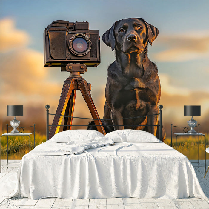 Photographer Labrador Dog Mural Wallpaper | Outdoor - studio Vibe