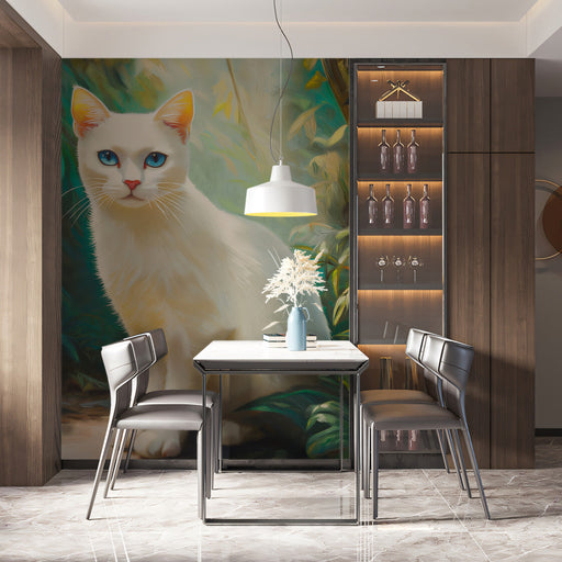 Tropical Cat Mural Wallpaper