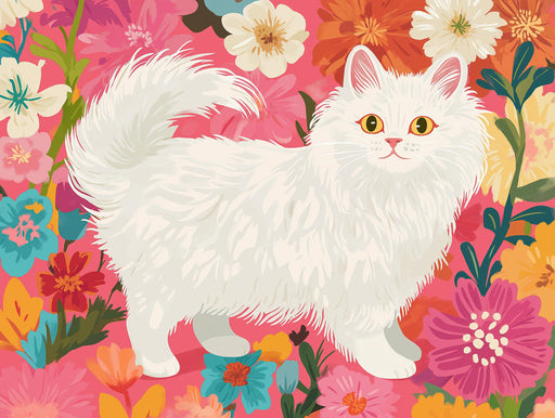 Floral - feline Mural Wallpaper