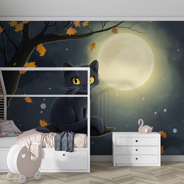 Mysterious Cat Mural Wallpaper