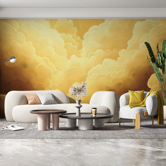 Orange Cloud Mural Wallpaper