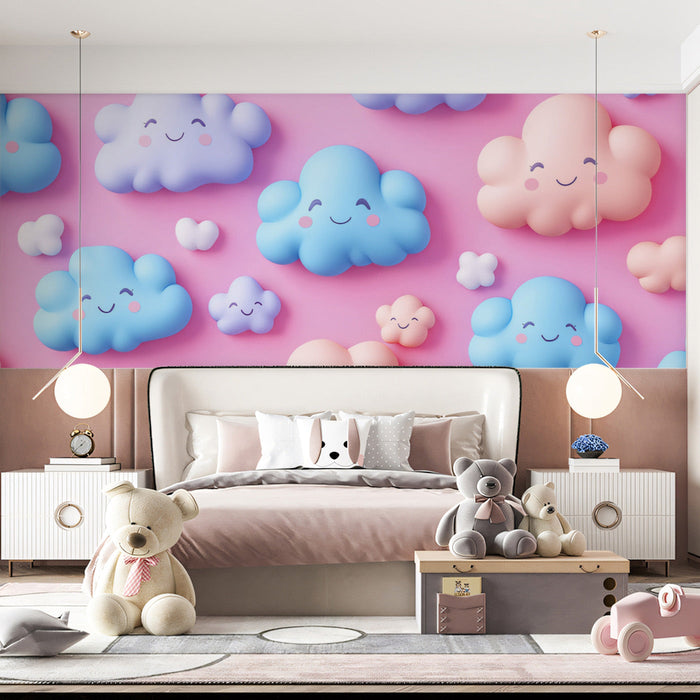 Smiling Cloud Mural Wallpaper