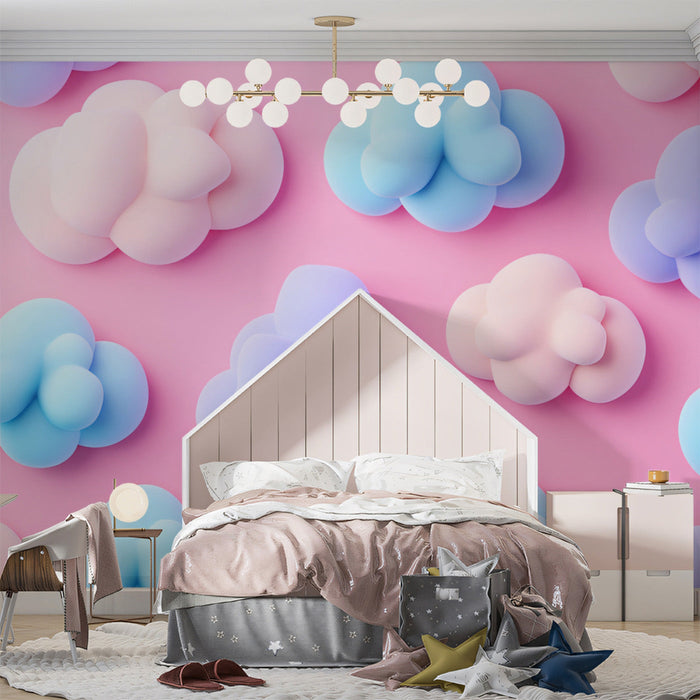 3D - effect Cloud Mural Wallpaper