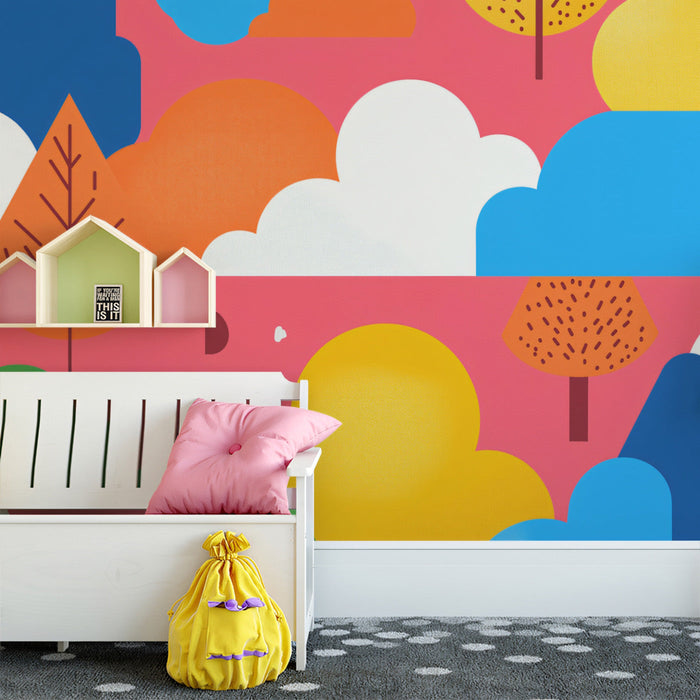 Colorful Forest Mural Wallpaper