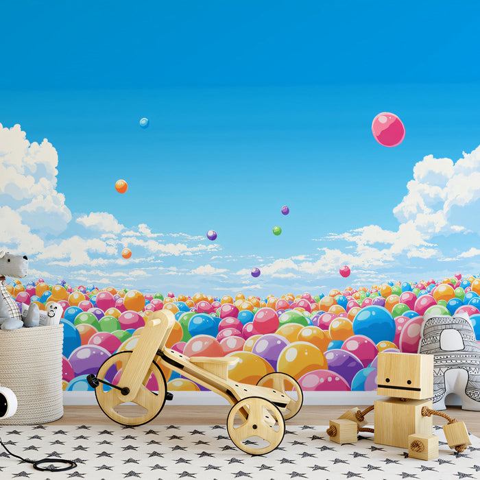 Balloon - filled Landscape Mural Wallpaper