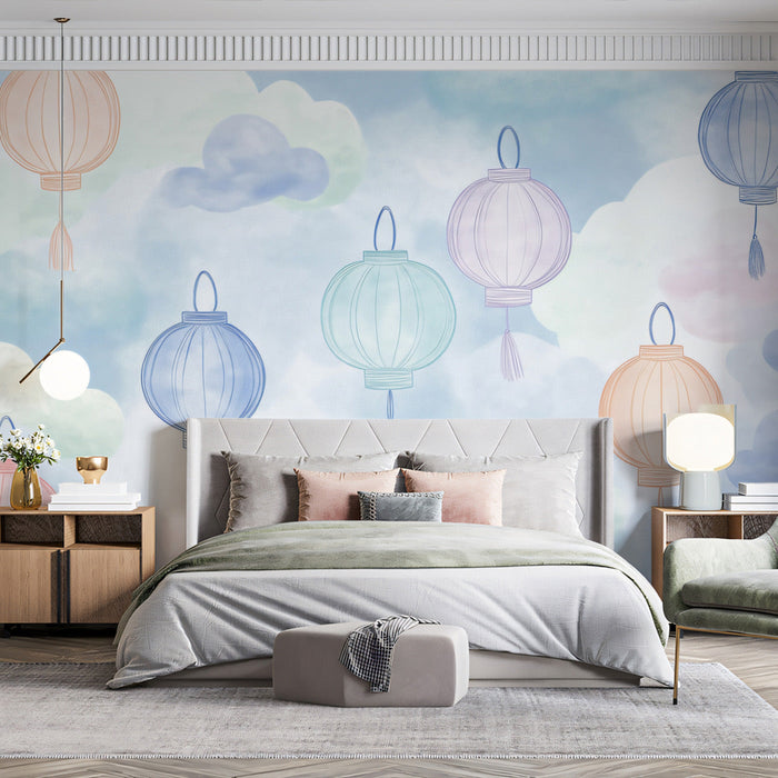 Pastel Lantern Mural Wallpaper