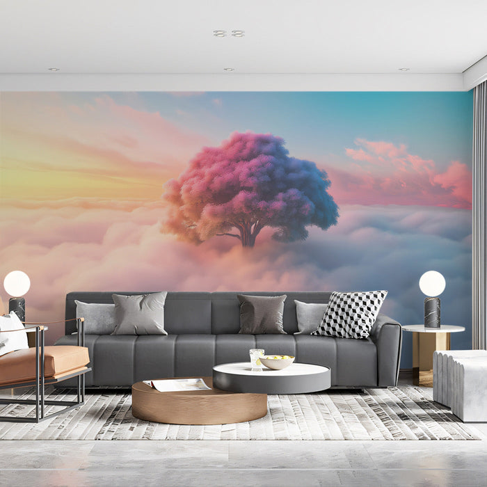 Rainbow - tree Mural Wallpaper