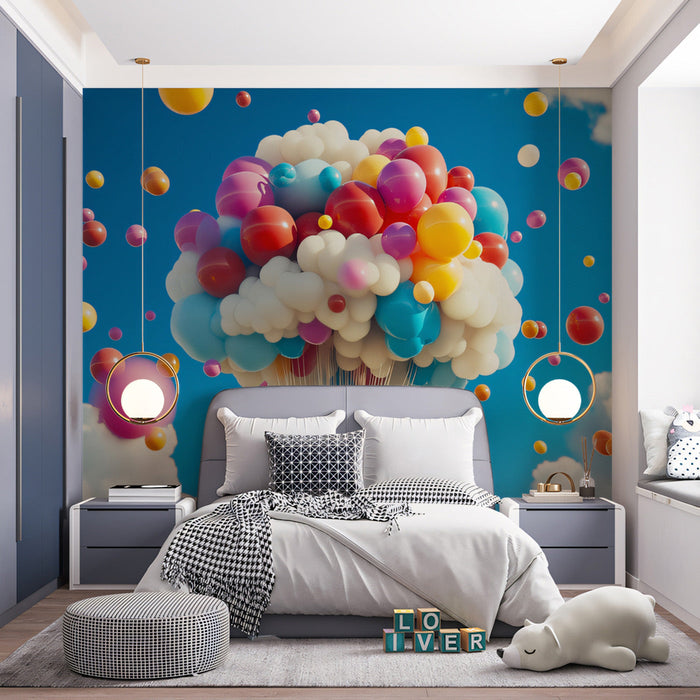 Balloon - filled Cloud Mural Wallpaper