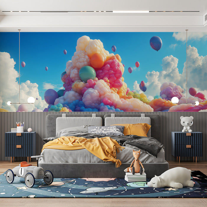Voluminous Balloon - cloud Mural Wallpaper