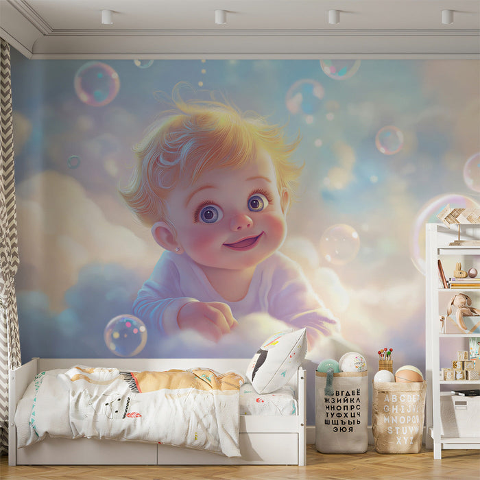 Bubbly Baby Mural Wallpaper