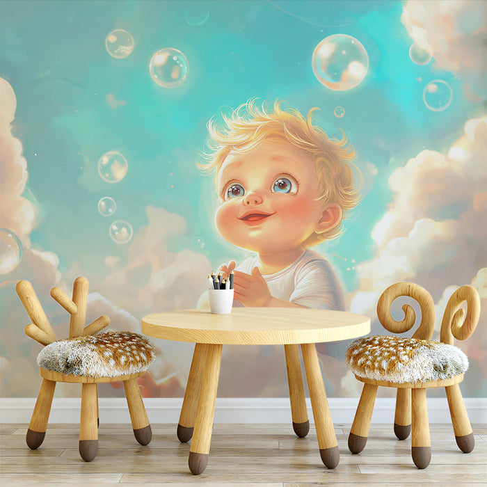 Bubbly Baby Mural Wallpaper