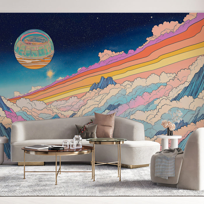 Cosmic Landscape Mural Wallpaper