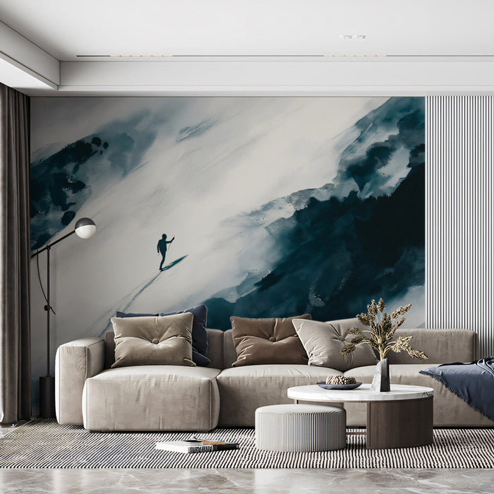 Abstract Mountain - surfer Mural Wallpaper