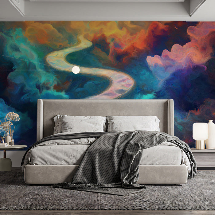 Colorful Cloud - river Mural Wallpaper