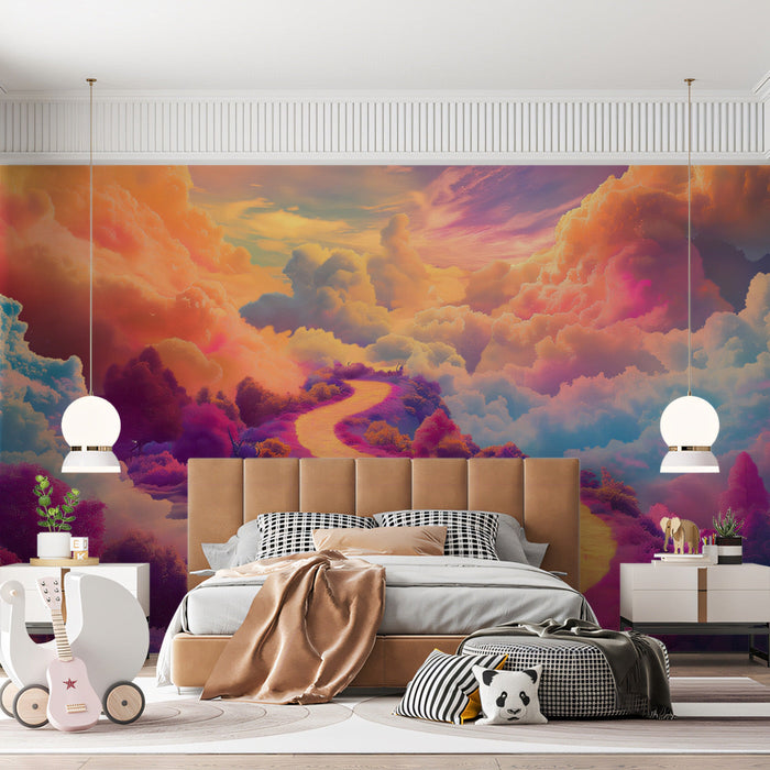 Colorful Cloud - river Mural Wallpaper