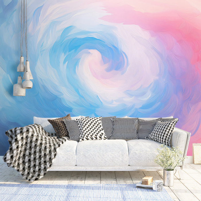 Cosmic Whirlpool Mural Wallpaper | Blue, Orange, Pink
