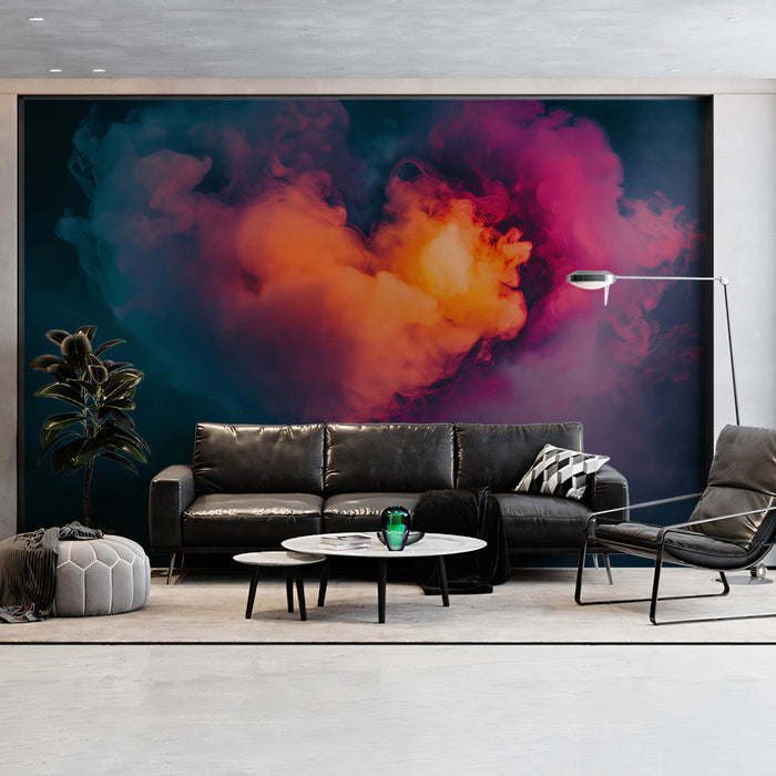 Mystic Cloud Mural Wallpaper | Dark Blue, Purple, Pink