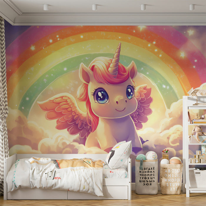 Magical Unicorn Galaxy Mural Wallpaper | Pink, Blue, Purple