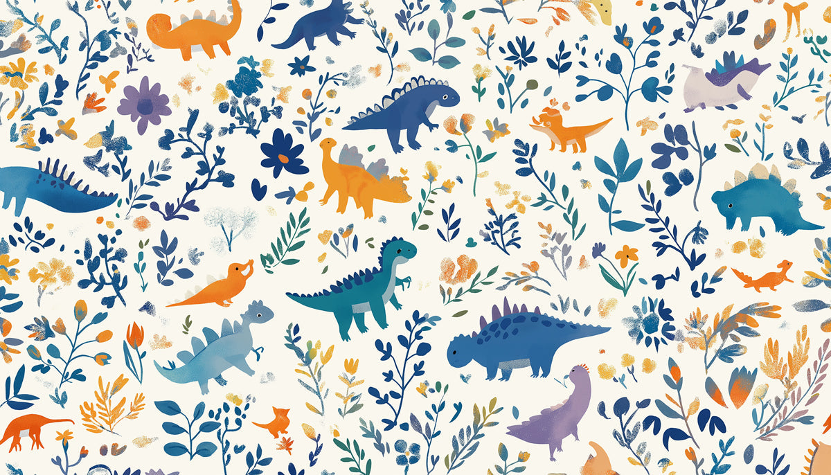 Dinosaur Delight Mural Wallpaper | Multicolored