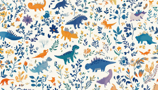 Dinosaur Delight Mural Wallpaper | Multicolored