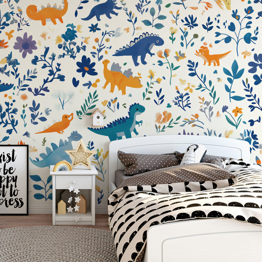 Dinosaur Delight Mural Wallpaper | Multicolored