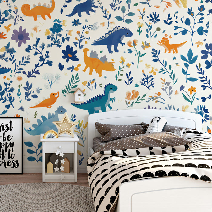 Dinosaur Delight Mural Wallpaper | Multicolored