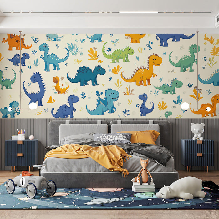 Dino - filled Dreamscape Mural Wallpaper