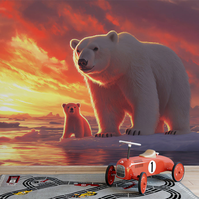 Polar Parent - Child Bond Mural Wallpaper