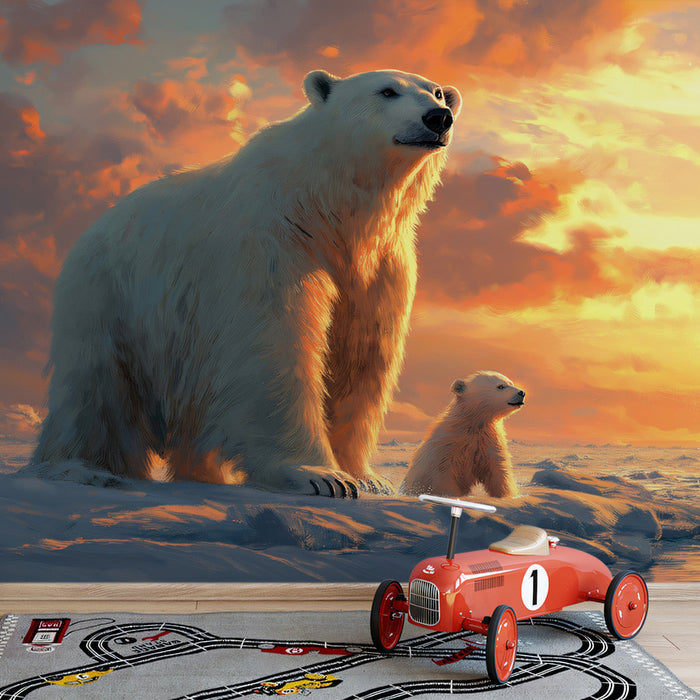 Polar Parent - Child Bond Mural Wallpaper