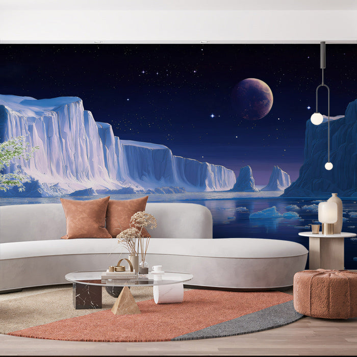 Polar Moonlit Mural Wallpaper