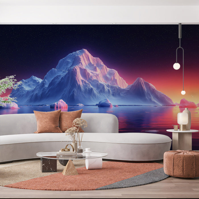 Icy Peak at Dusk Mural Wallpaper