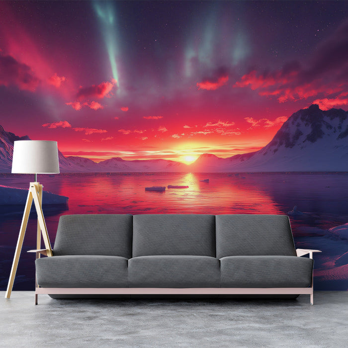 Cosmic Arctic Mural Wallpaper