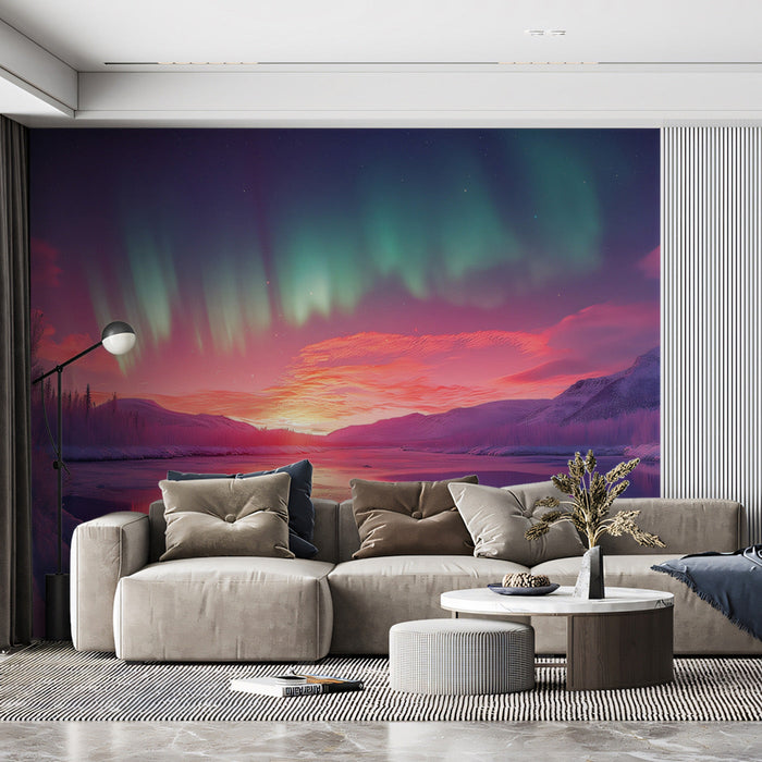 Arctic Aurora Mural Wallpaper