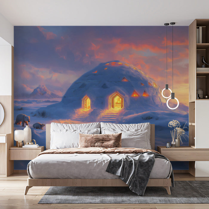 Igloo Dreamscape Mural Wallpaper