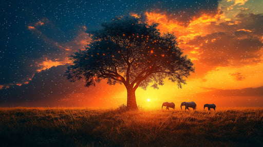African Savannah Sunset Mural Wallpaper