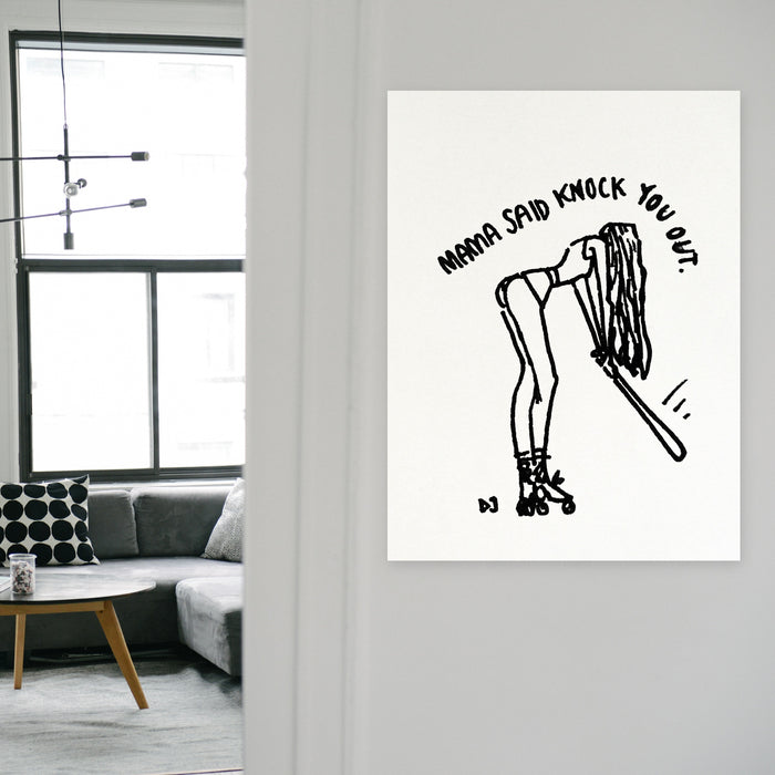 Mama Said Knock You Out – Ink Figure on Roller Skates