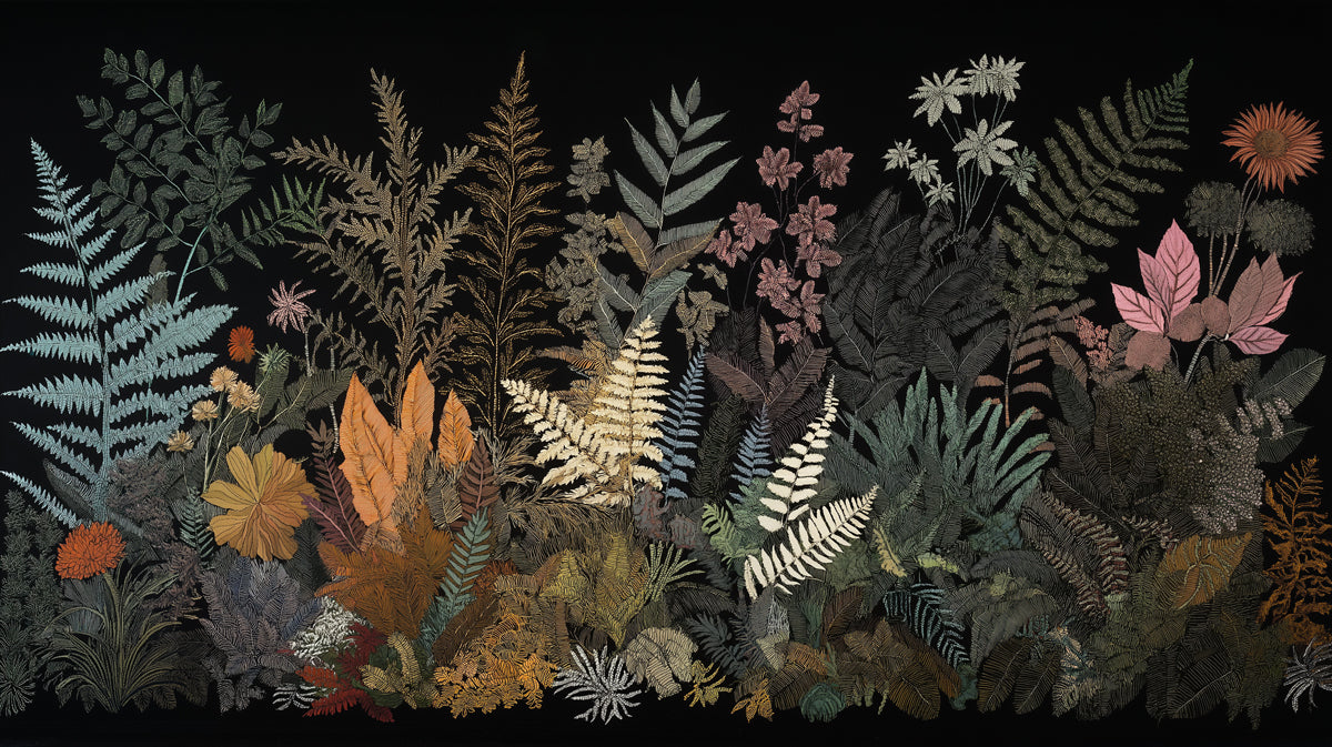 Lush Jungle Mural Wallpaper for a Lounge of Hotel or Office | Bundance of Ferns and Leaves