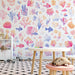 Coral Reef Mural Wallpaper in Cafe | Blue, Pink, and White Corals -3