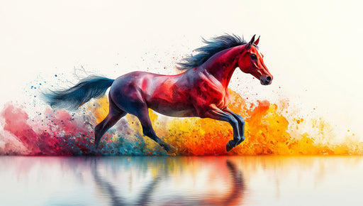 Abstract red horse mural wallpaper for modern living room feature wall